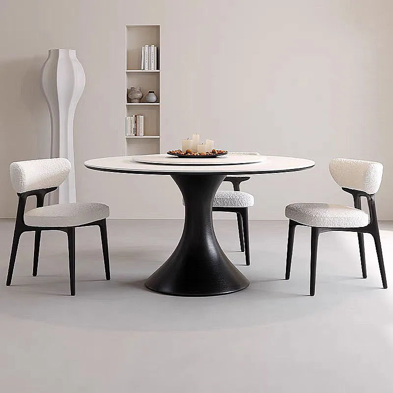Solid wood dining chair, home-use Nordic designer leather white ash wood chair