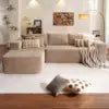 Modular Sectional Sofa Set Modern Design Corduroy Upholstery Compressed Sponge Filling Durable Living Room Furniture for Hotels