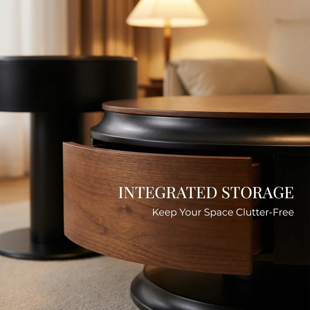 Modern Two-piece Design, Coffee Table, Wooden Board, Glossy Paint, Easy to Clean, Durable, Household Living Room Furniture