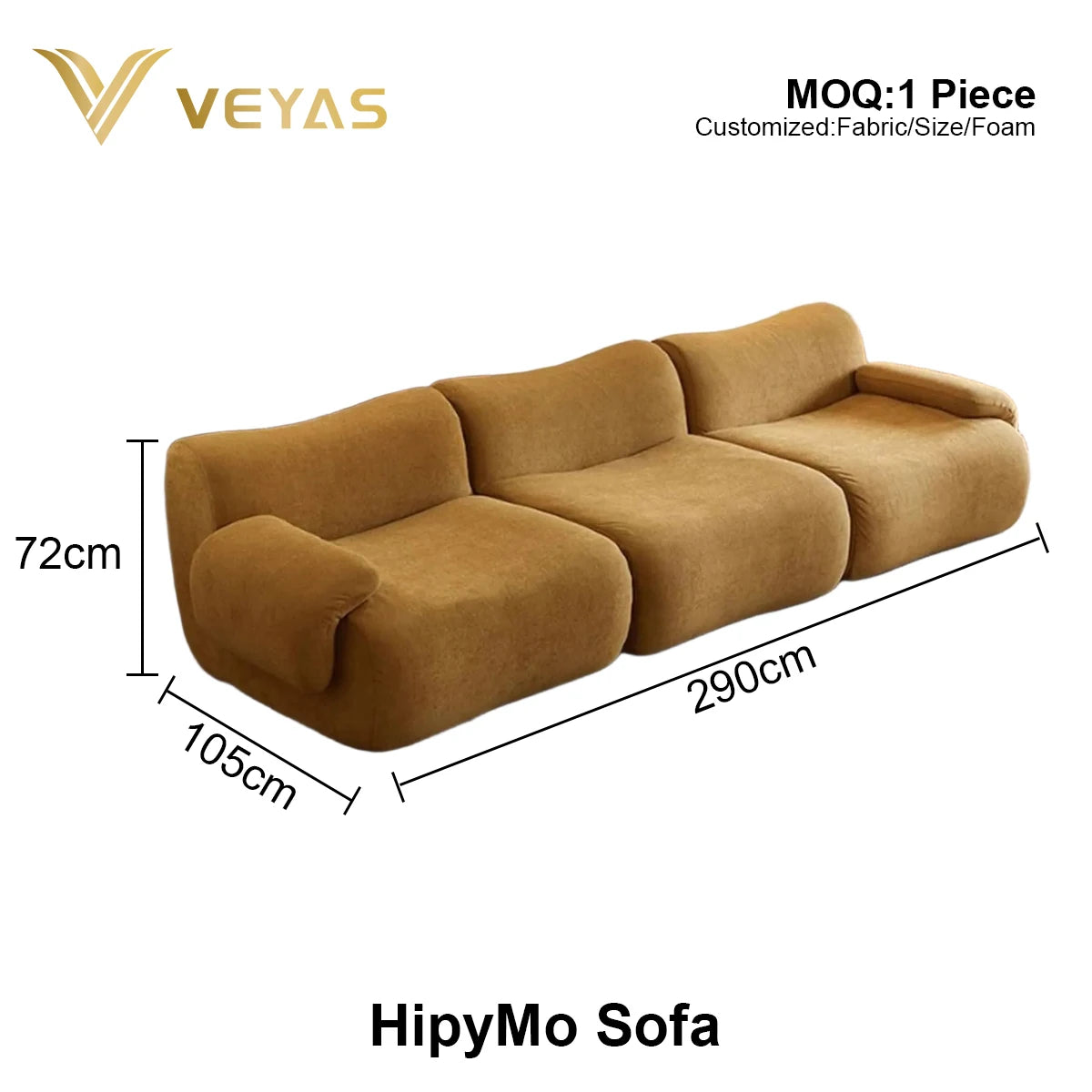 Sherpa Modular Sectional Sofa with Square Design Apartment-Friendly Sponge Filling-Space Saving DTC Best Seller