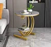 Contemporary Modern Luxury Living Room Side Table Made of Sintered Stone With Metal Frame Home Bar Office Furniture Park