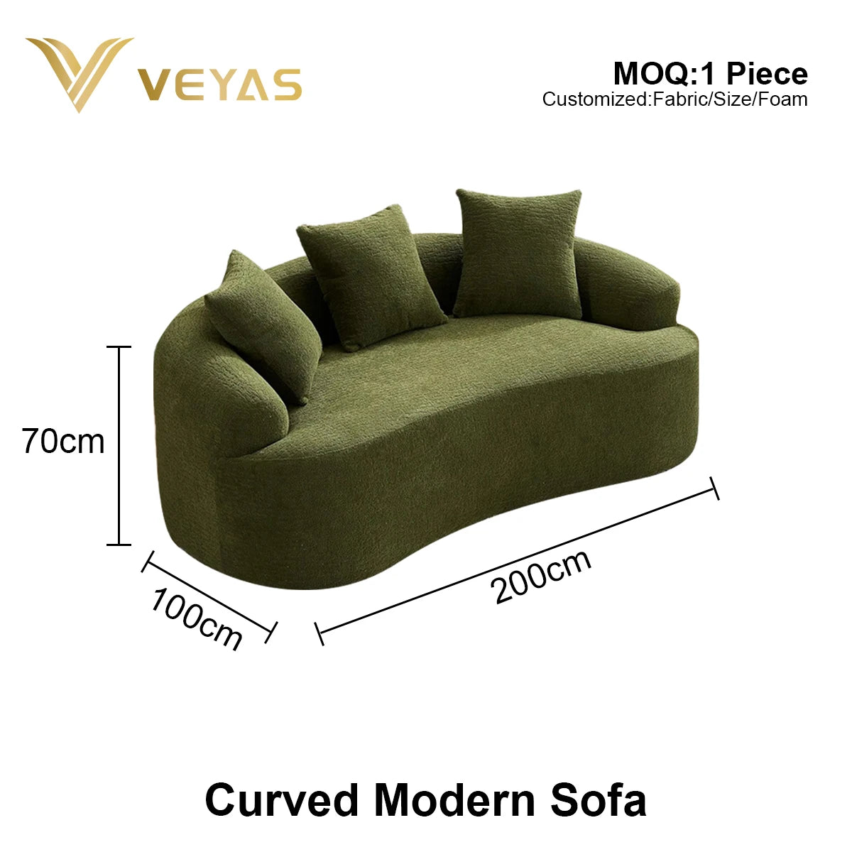 100% Direct Foshan Velvet Upholstered Compressed Sofa Modern Design Two Seat Sectional Sofa for Warehouse/Villa/Basement Use