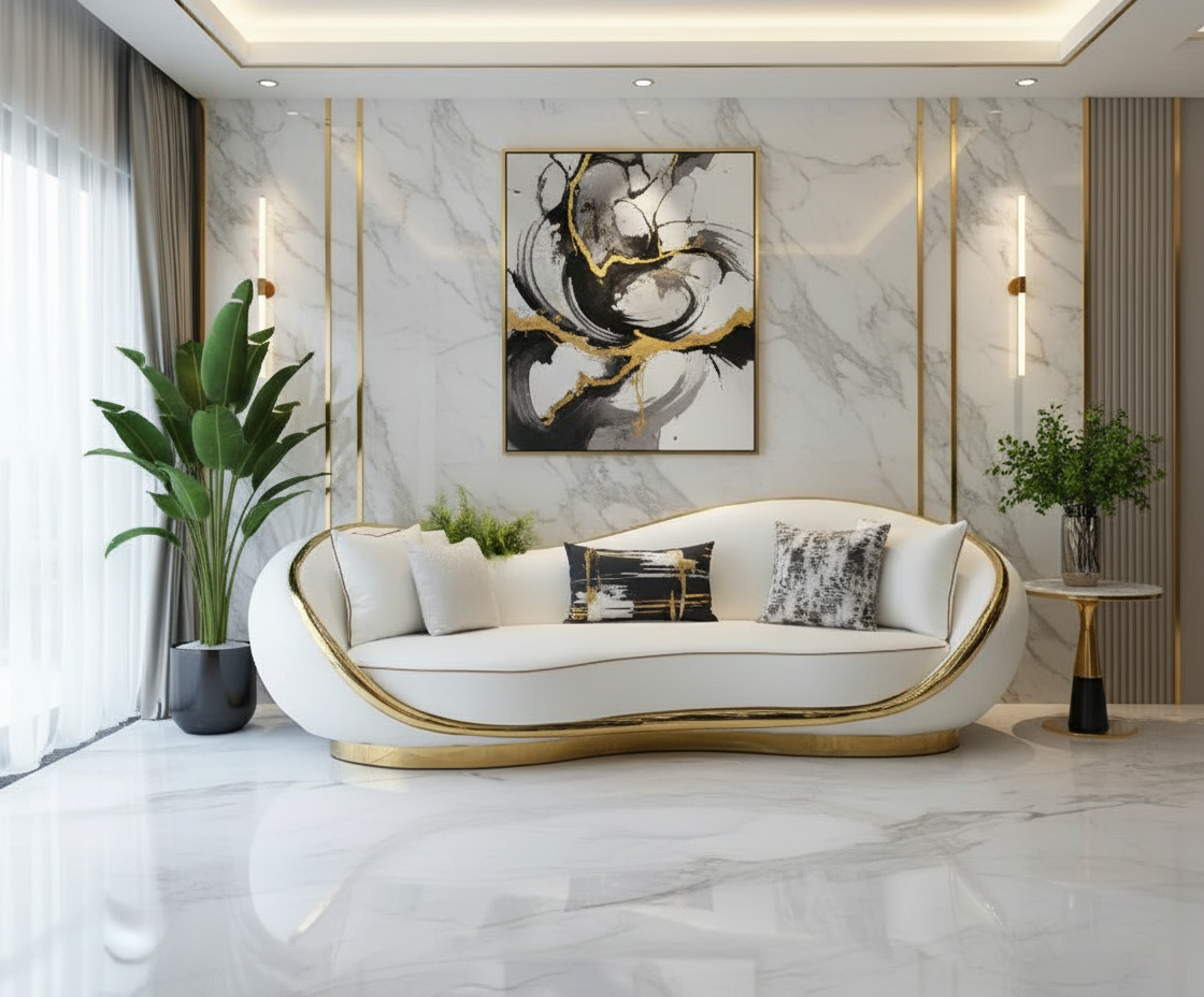 Modern Design Living Room Furniture Combination Leather Luxury Sofa Set