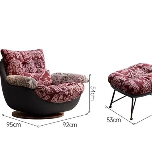 High-end nest chair, antique sofa chair, living room balcony household light luxury fabric single rotating leisure chair