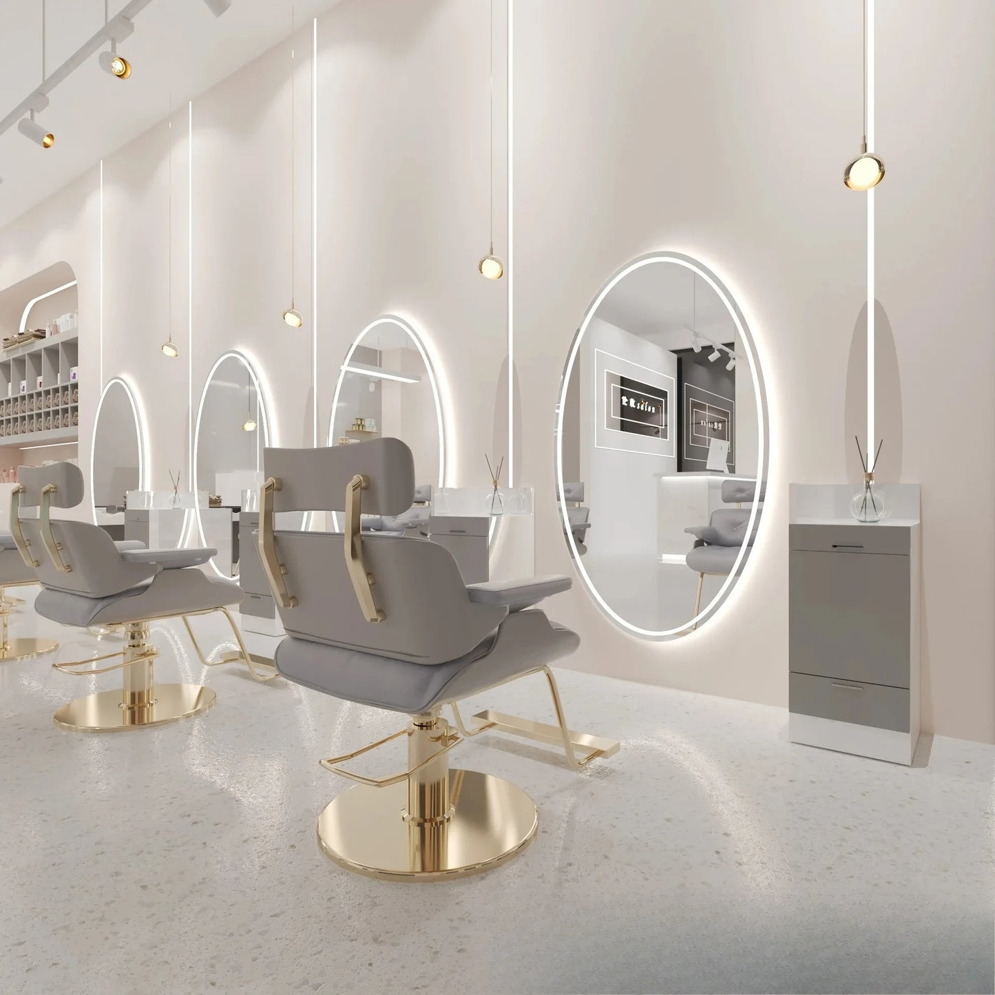 Beauty Barber Shop Mirror Frameless Barber Shop Internet celebrity hair salon