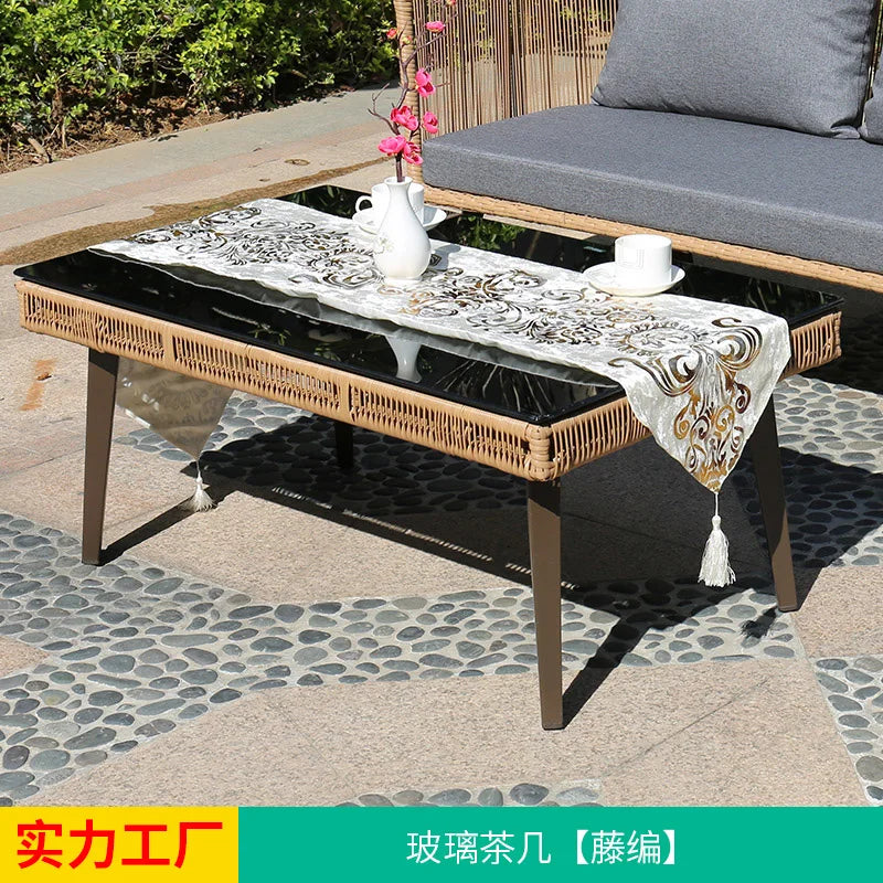 Outdoor Nordic Garden Sofas Hotel Balcony Combination Modern Garden Sofas Terrace Metal Furniture Divano Di Giardino MHHYSF