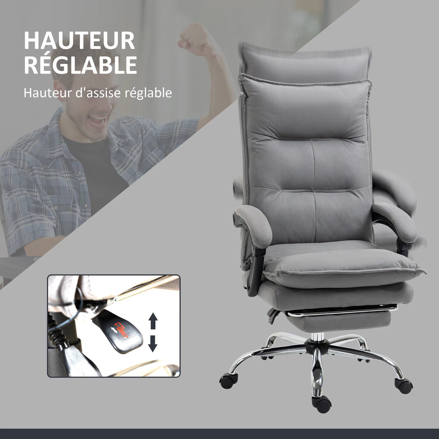 Dinsetto desk Armchair massing and heating, desk office chair, ergonomic chair with adjustable height, reclin back