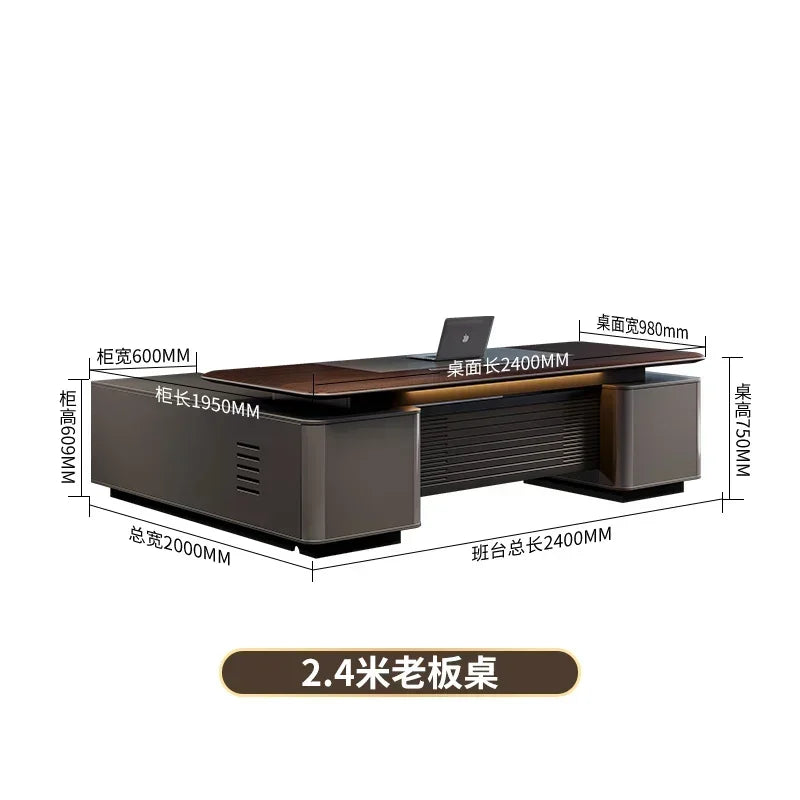 Filing Cabinet Luxury Large Computer Tables Modern Minimalist Executive Manager President Table Office Combination Furniture