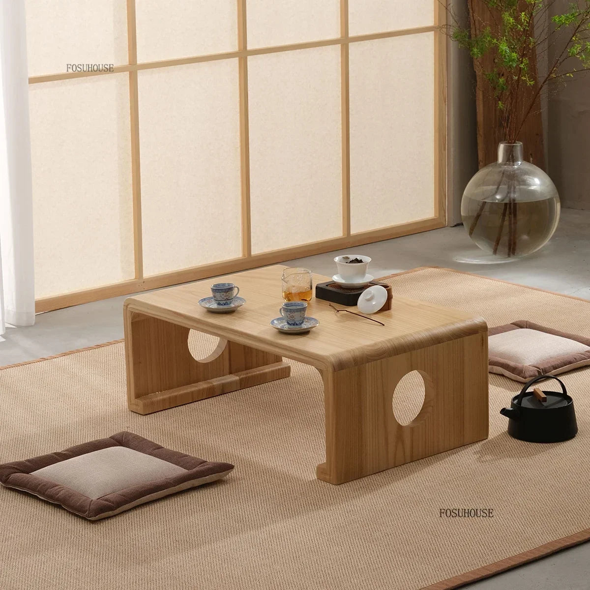 European Solid Wood Coffee Table Home Balcony Window Small Table Light Luxury Minimalist Sofa Side Table Living Room Furniture F