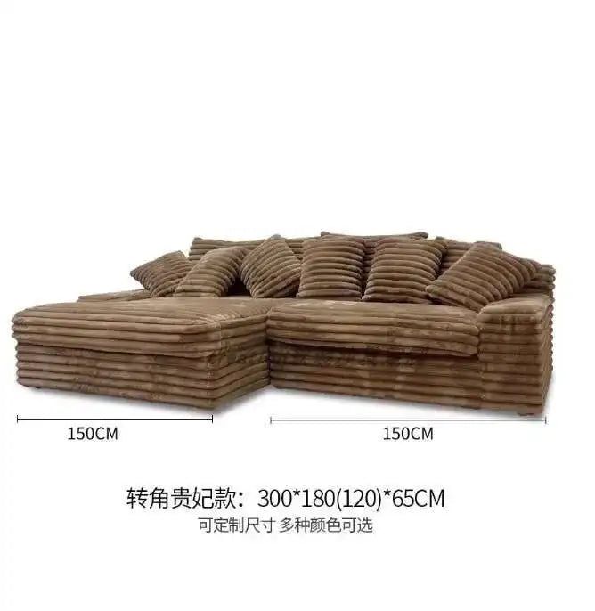 Light luxury lazy sofa thick velvet cloud sofa large sitting deep removable and washable combination living room 2024 new
