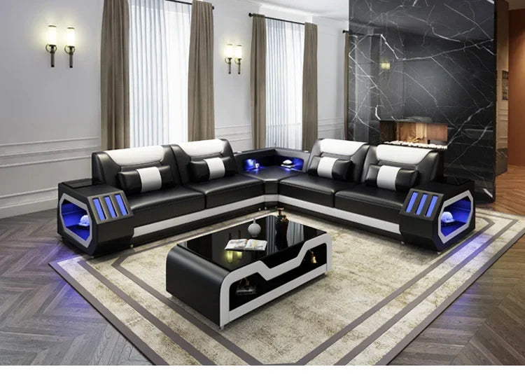 Internet celebrity modern multi-functional led living room comfortable living room reclining sofa