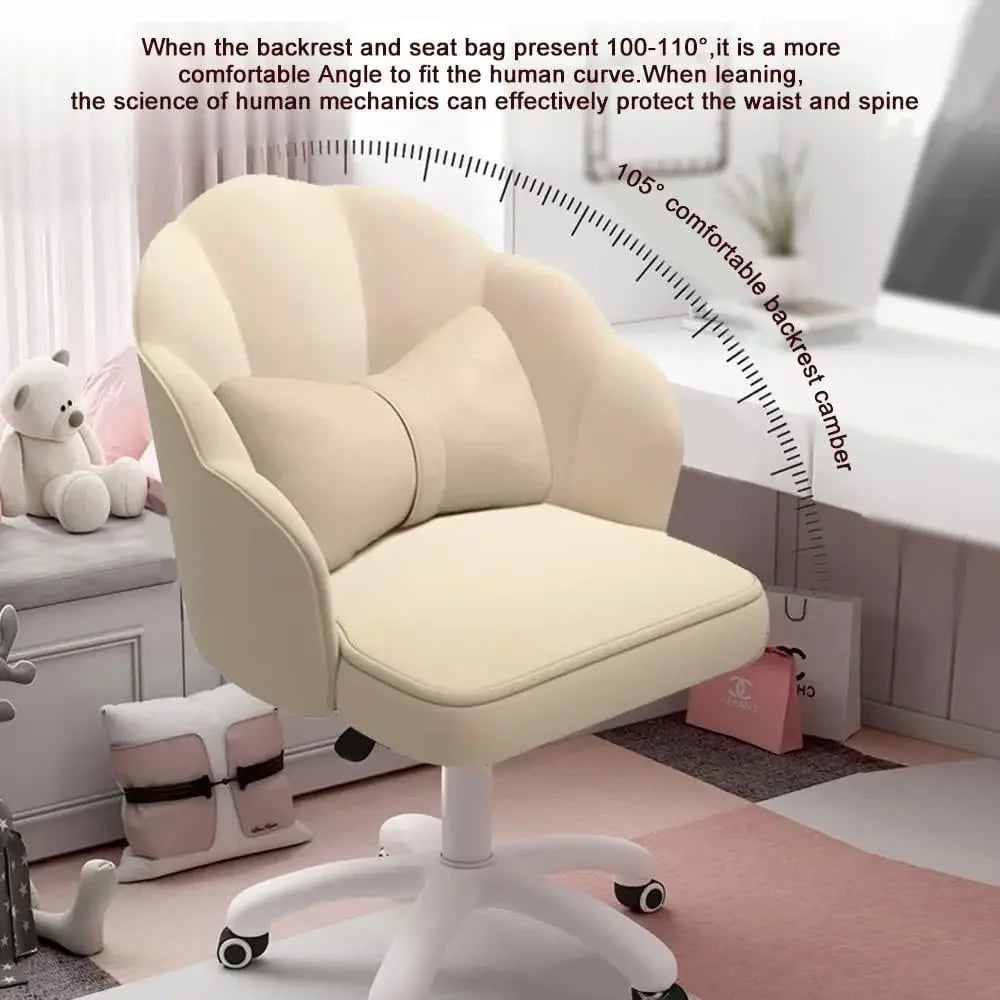 Lovely Petal Desk Chair Office Chair, Modern Fabric Butterfly Chair, Height Adjustable Chair, Makeup Desk Chair, Computer Chair