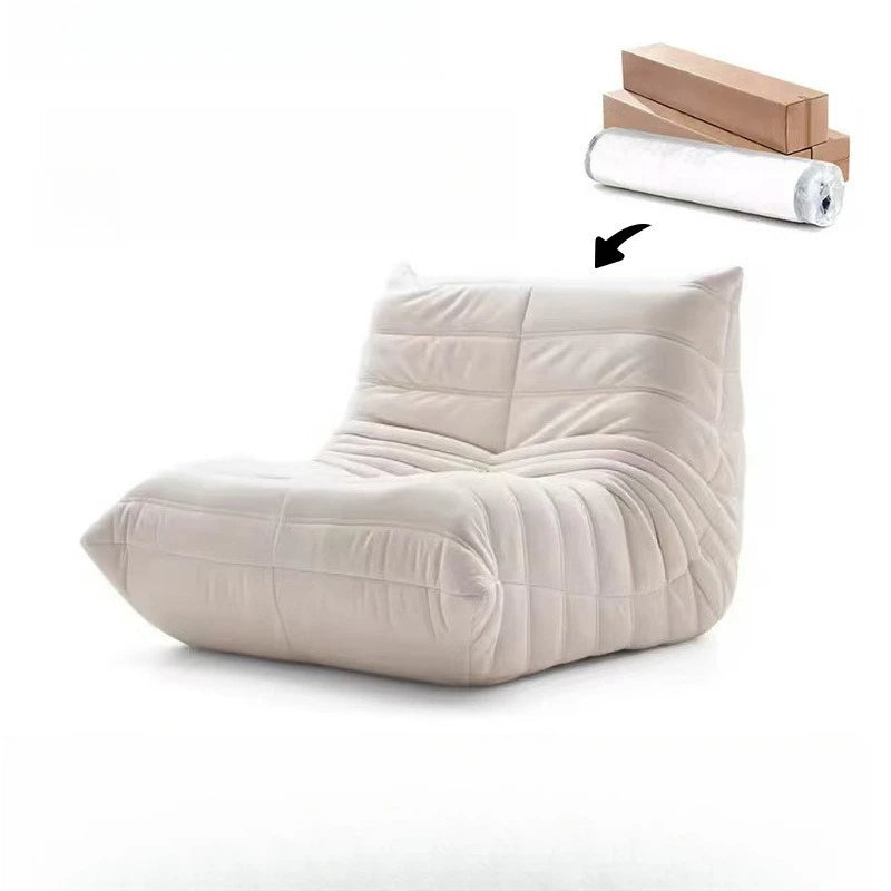 Caterpillar compression sofa living room single high-end designer can sit lazy fabric Nordic style