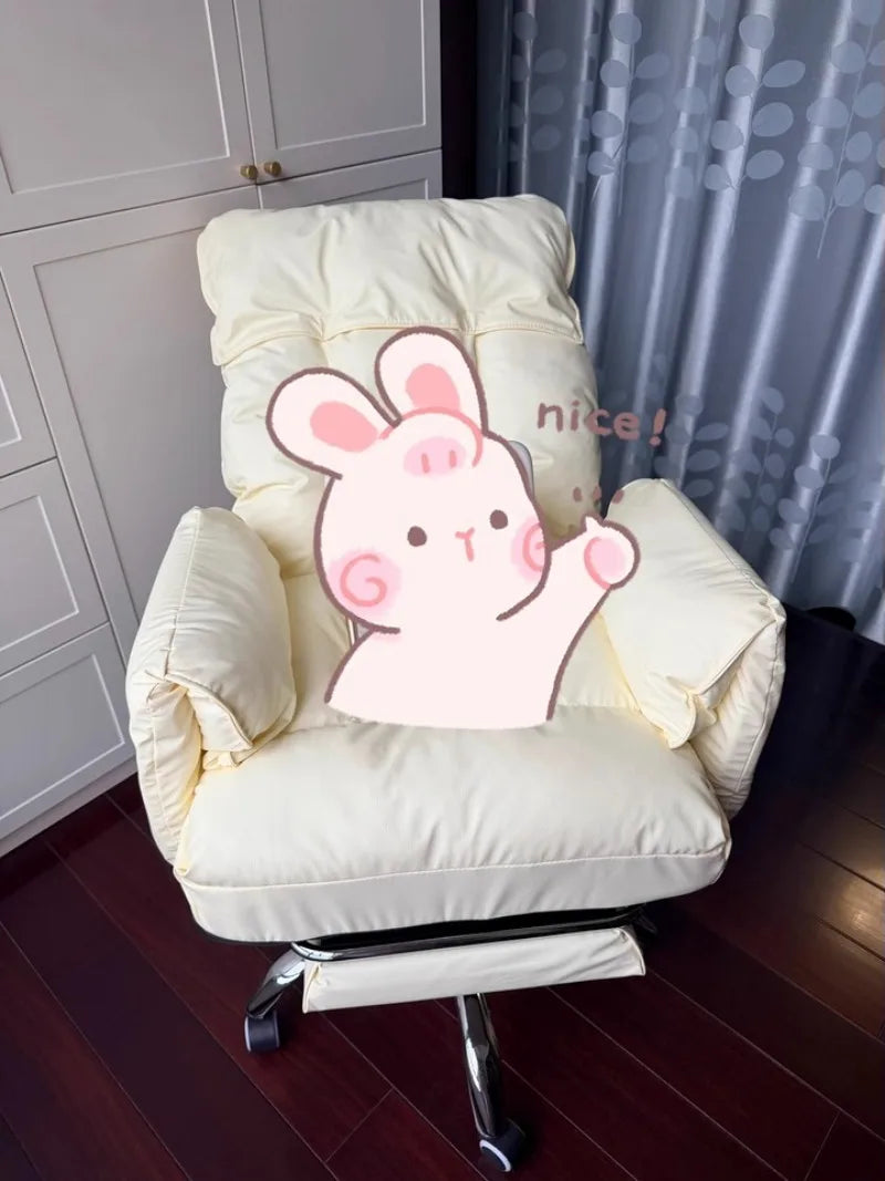 Computer Chair Office Backrest Lazy Sofa Chair Bedroom Reclining Seat Adjustable E-sports Chair Office Furniture with Footstool