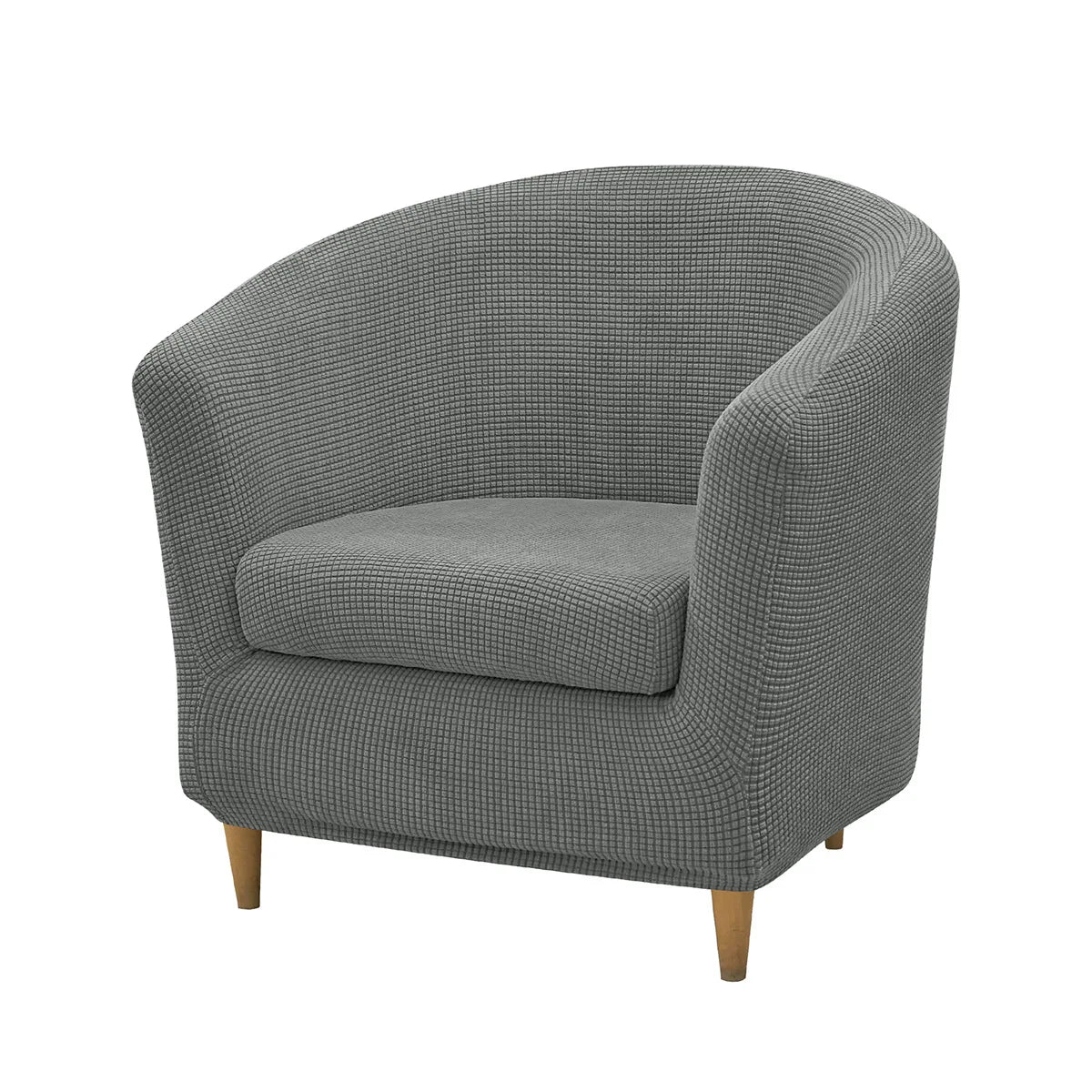 2pcs/set Jacquard Stretch Club Armchair Slipcover 1pc Barrel Tub Sofa Cover + 1pc Polar Fleece Couch Cover Furniture Protector