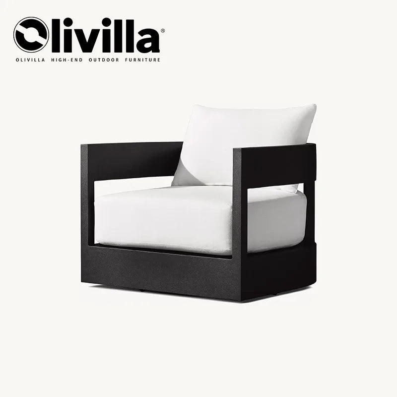 Modern Aluminum Alloy Lounge Sofa for Guesthouse Courtyard Villa Hotel Sunroom Open-air Furniture Set Garden Outdoor Sofa Couch