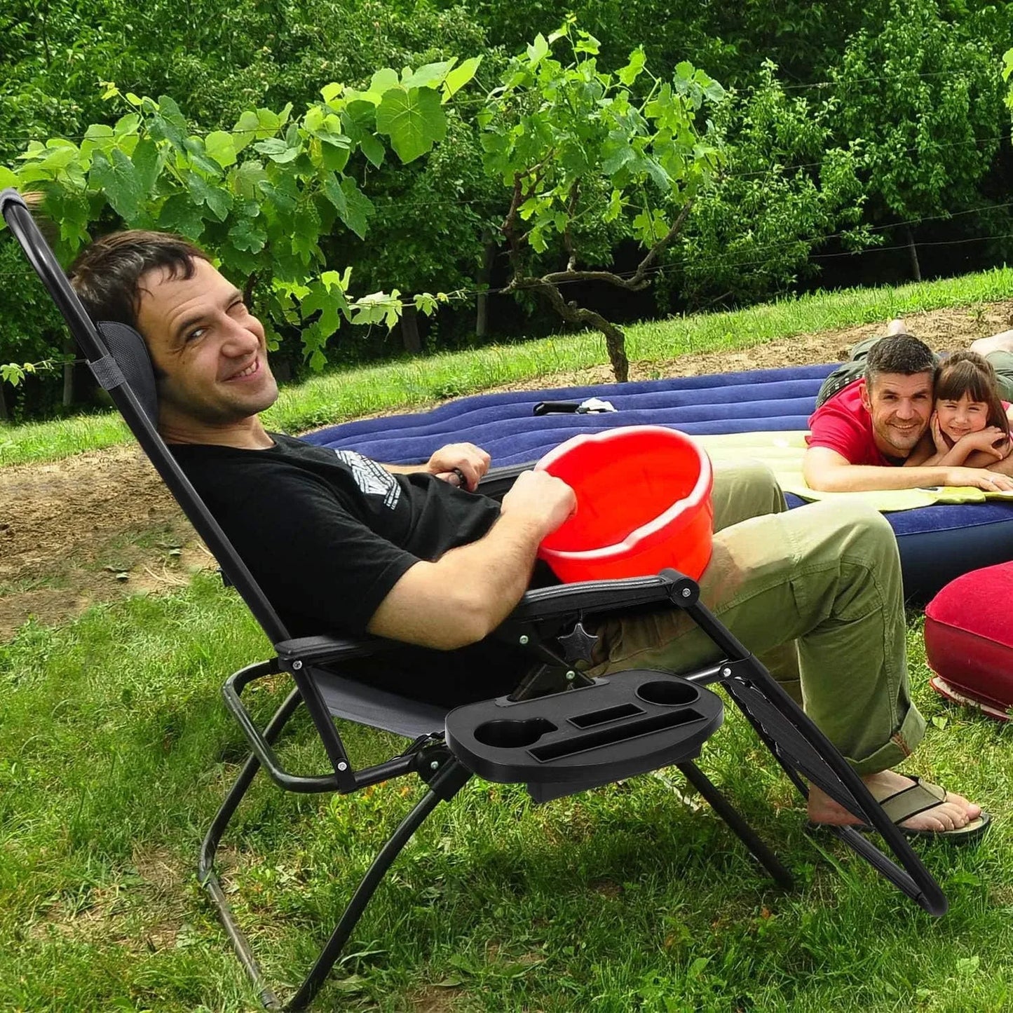 Patio Lounge Chairs with Cushions for Poolside Backyard Beach