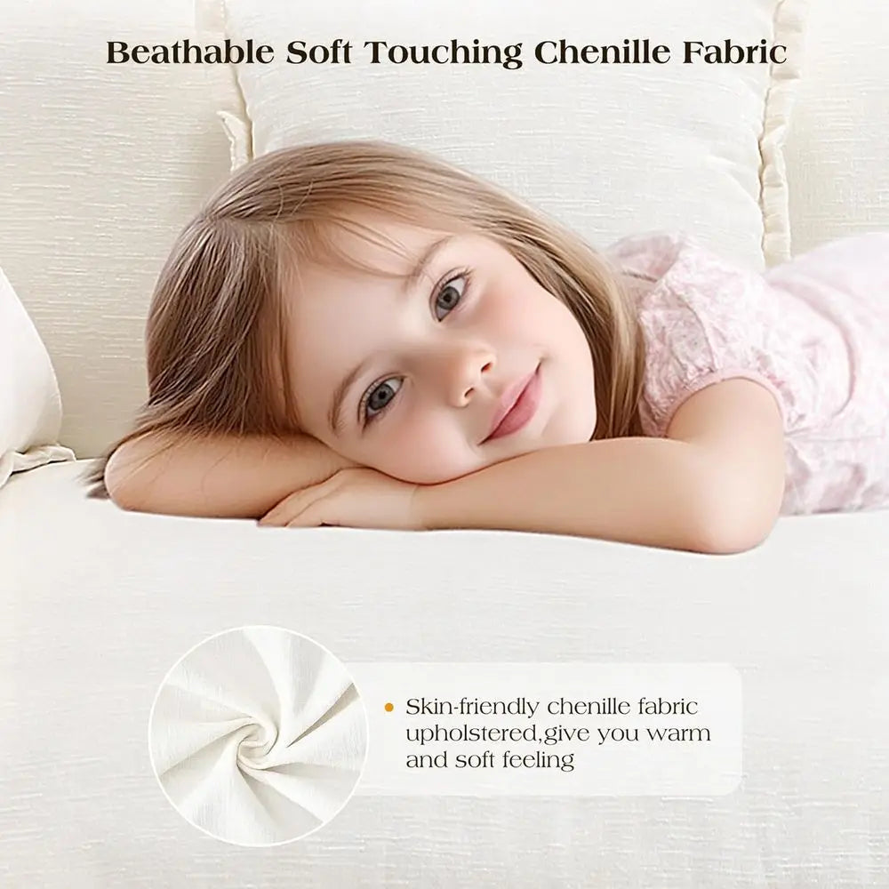 77.6" Chenille Cloud Loveseat Sofa with Deep Seats & Pillows
