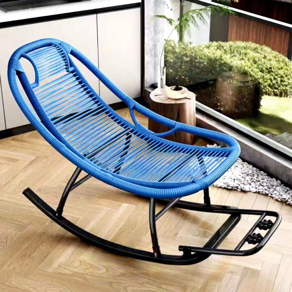 Outdoor rocking chair, garden rattan chair, casual nap chair, household, sitting and lying down
