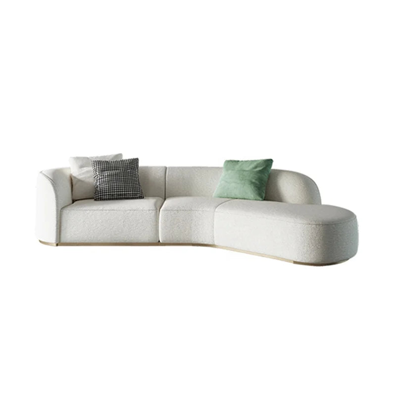White Modern Couch Living Room 3 Seater Relax Sofas Furniture Modernos Boucle Living Room Luxury Modular Curved Sofa for Home