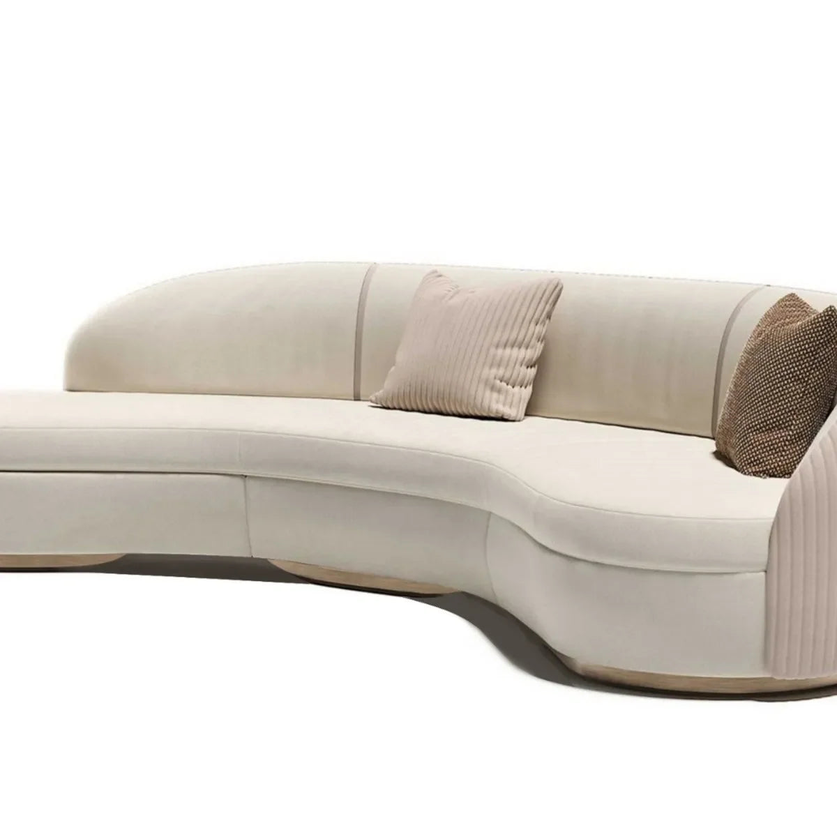Haute couture French cashew moon sofa cream style designer model wabi sandy wind living room fabric curved