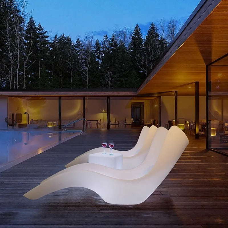 Luminous Beach Chairs Lounge Chairs Outdoor Swimming Pool Lounge Chairs Outdoor Hotel Nordic Single Sofa