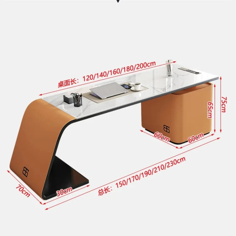 Italian minimalist rock slab office table study table Computer desk Room desks office desks and workstations studio desk