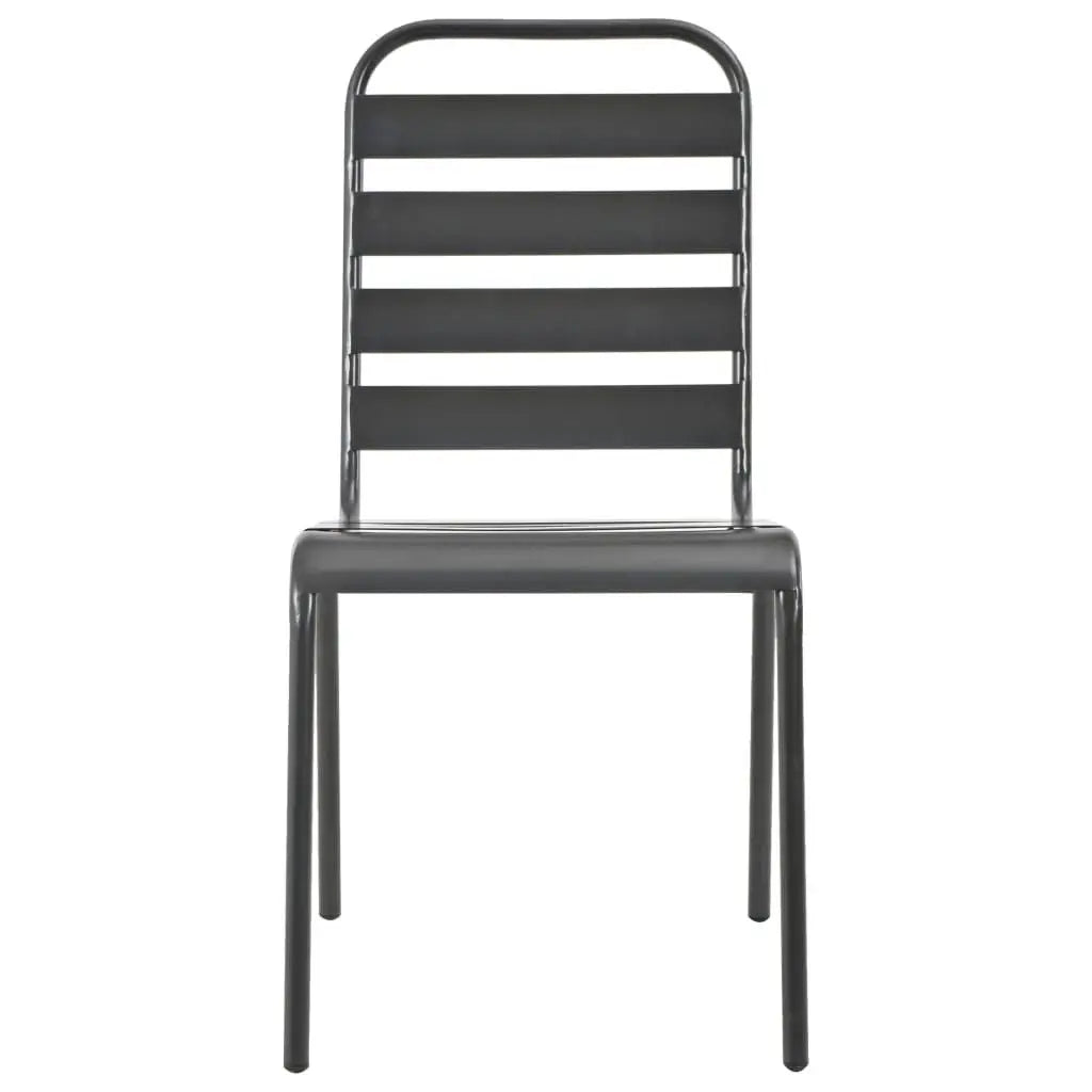 Dark Gray 7-Piece Steel Patio Dining Set Durable Outdoor Furniture