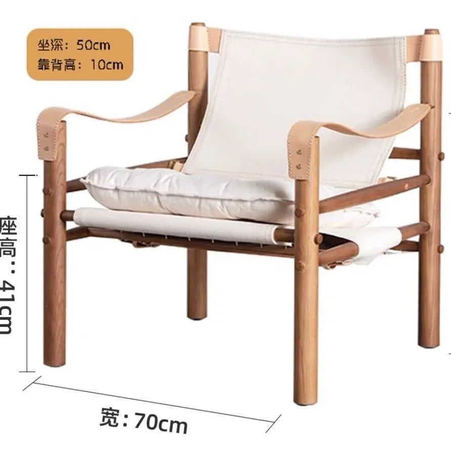 Nordic Living Room Chairs Solid Wood Armchair with Backrest Portable Relaxing Lounge Chair Luxury Sofa Chair Home Furniture