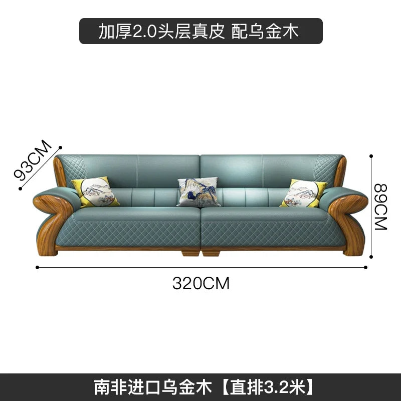 Leather sofa, new Chinese style medieval style, furniture
