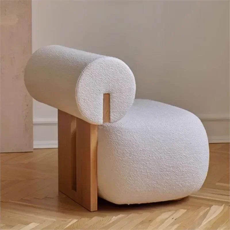 Nordic Backrest Chair Modern Solid Wood Luxury Single Sofa Balcony Tatami Lounge Chair Cloth Chair Living Room Furniture chaises