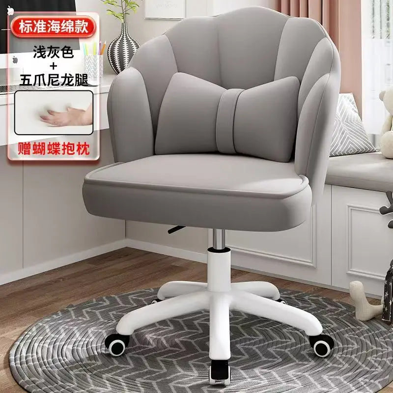 Computer Chair, Comfortable, Sedentary, Backrest, Home, Study, Office, Swivel Chair, Bedroom, Dresser, Petal, Makeup Chair