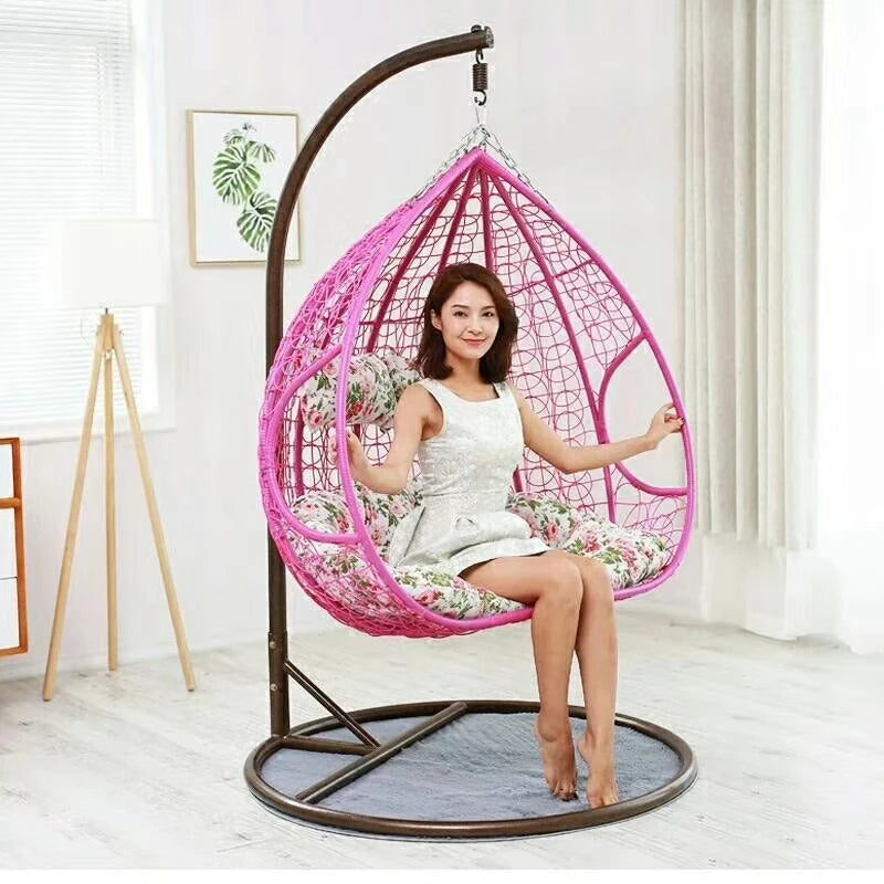 Thickened rattan swing chair Outdoor swing set Strong swing chair frame with waterproof and UV protection
