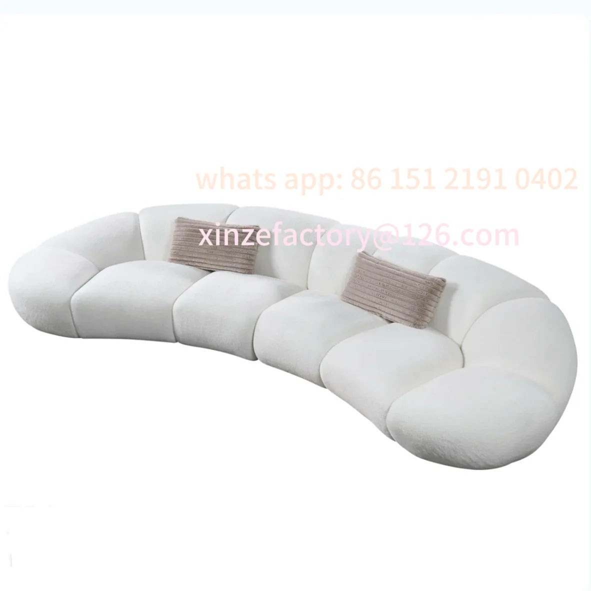 Customizable winter vintage butterscotch style sofa curved petal sofa Italian light luxury living room