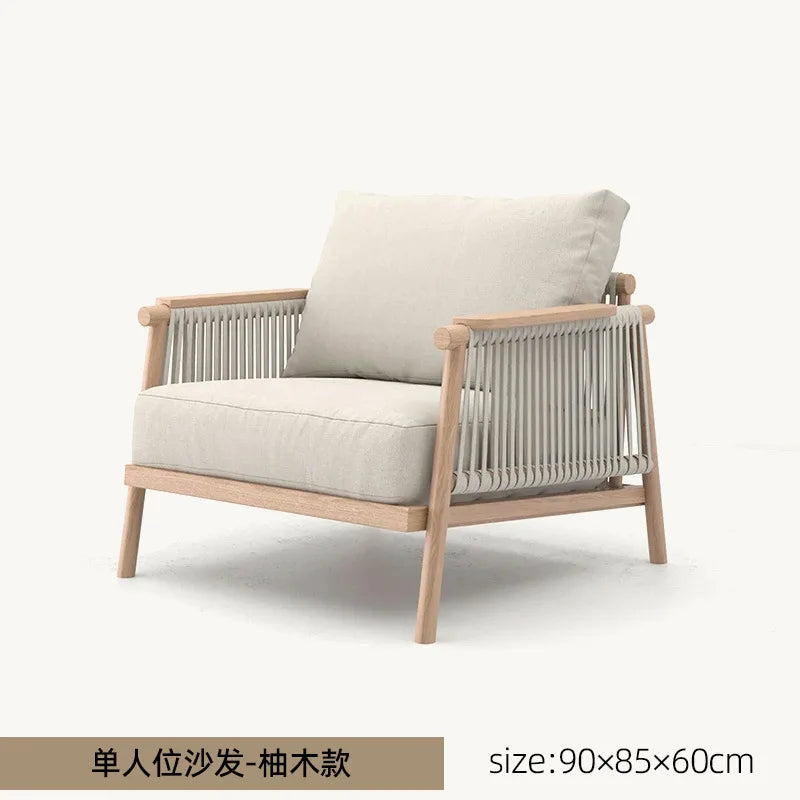 Outdoor sofa waterproof and sunscreen leisure rope weaving