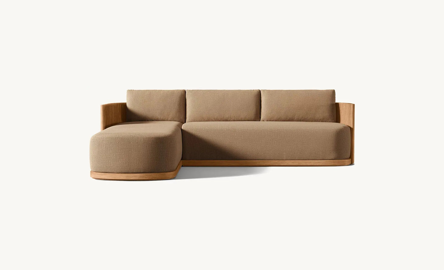 Outdoor garden furniture Custom garden patio teak sectional sofa set Waterproof fabric sofa table and chair covers wood frame