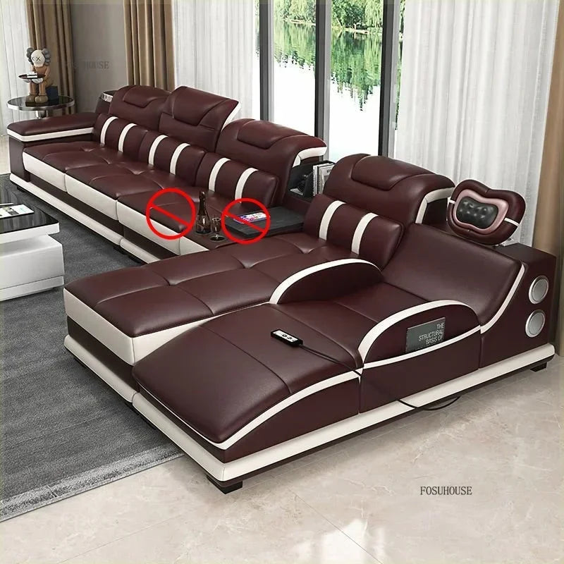 Modern Artificial Leather Living Room Sofa Combination Luxury Chaise Longue High-end Sofas Living Room Furniture