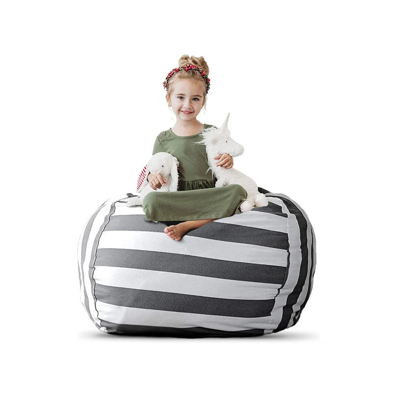 Printed Children's Plush Toy Storage Beanbag Set Comfortable Lazy Sofa Beanbag Storage Stuffed Chair Children's Toy Zipper