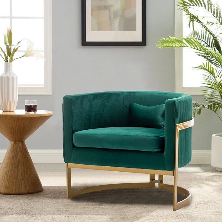 Luxury Living Room Chair Barrel Wide Arm Chair Club Single Leisure Accent Chair