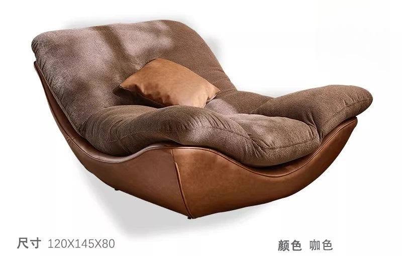 Italian Style Lounge Chair Reclining Sofa Chair for Living Room Bedroom Balcony Modern Designer Lazy Sofa with Adjustable