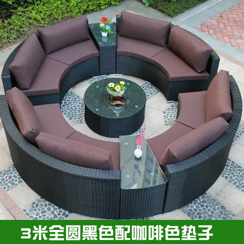 Outdoor round sofa combination rattan chair sofa