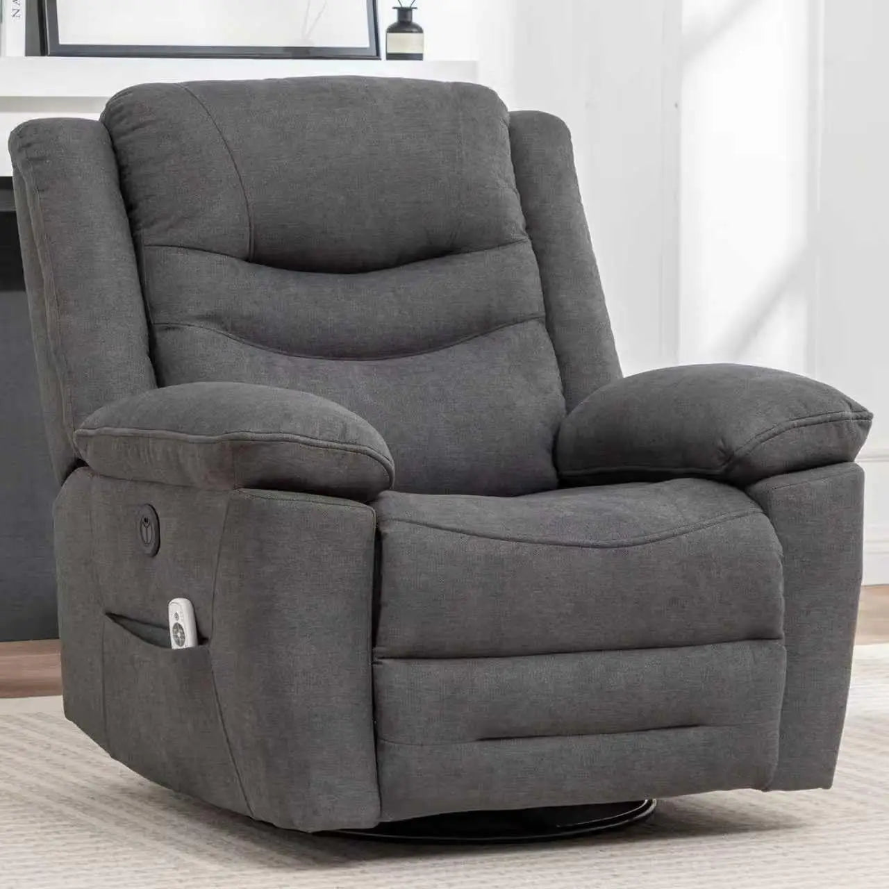 Ketaiyou Power Swivel Rocker Recliner with Massage and Heat,USB Port,Infinite Position, Oversized Electric Glider Rocking Chairs