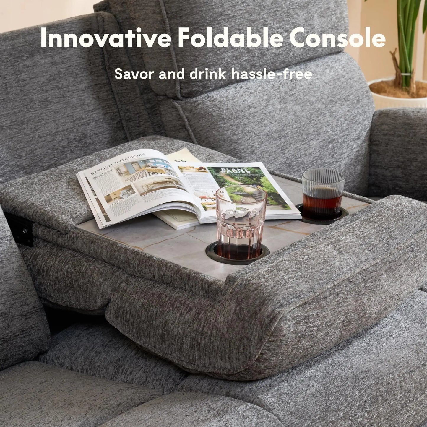 Couch with Massage Heat Zero Gravity Electric Reclining Sofa Power Recliner Sofa with Console Charging Ports for Home Theater