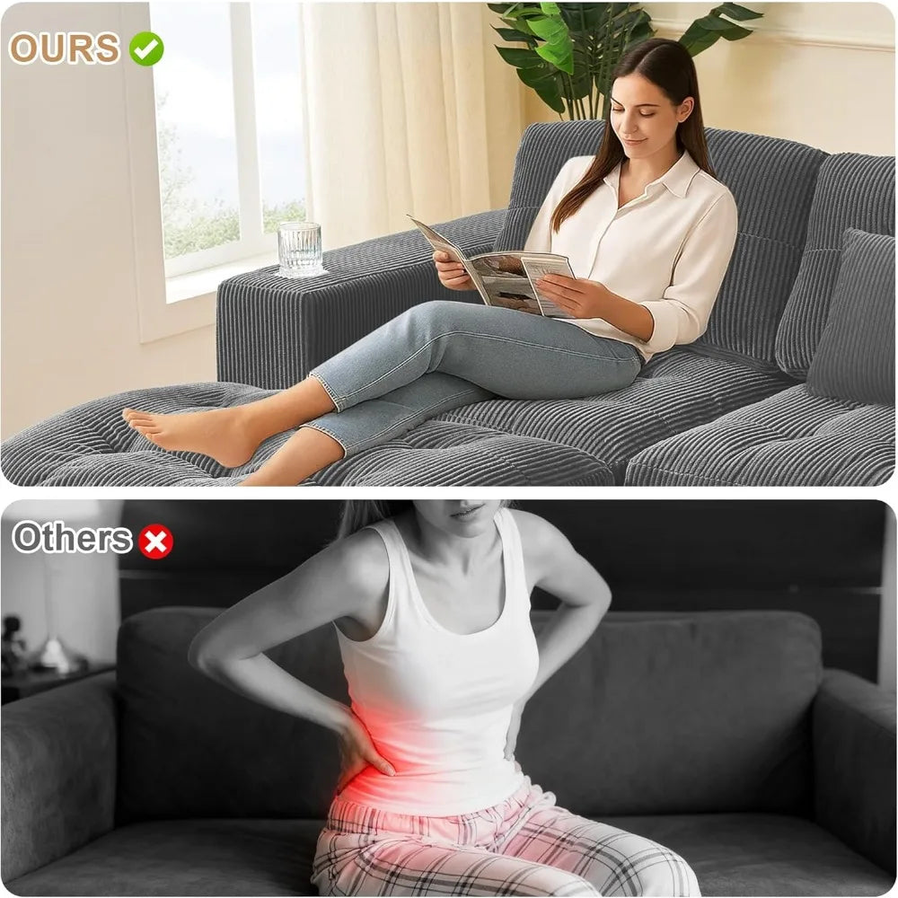 105 Inch Cloud Sectional Couch Modern Modular Sectional Sofa with Deep Seat - L Shaped Comfy 3 Seater Sectional Couches