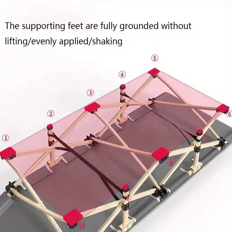 75-Inch Heavy Duty Folding Camping Cot - 600LBS Capacity, Detachable Mattress, Portable for Camping/Guest Bed