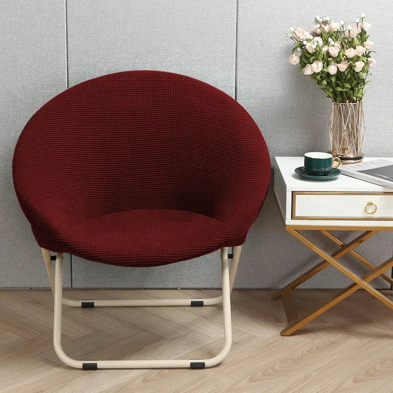 New Simple Saucer Chair Cover Moon Sauce Chair Protector Round Camping Chair Covers Knitted Jacquard Corn Pattern Seat Cover
