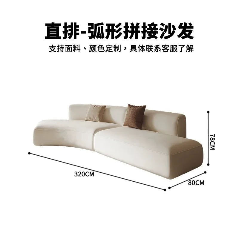 Cream wind special-shaped sofa Modern hotel lobby reception lounge area Modern minimalist leisure curved sofa