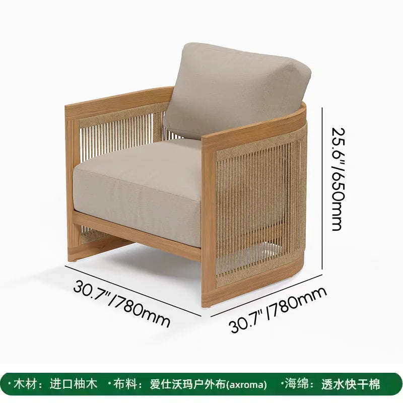 Reception Outdoor Garden Sofas Living Room Simple Backrest Modern Garden Sofas Homestay Wood Furniture Sofá Jardín MHHYSF