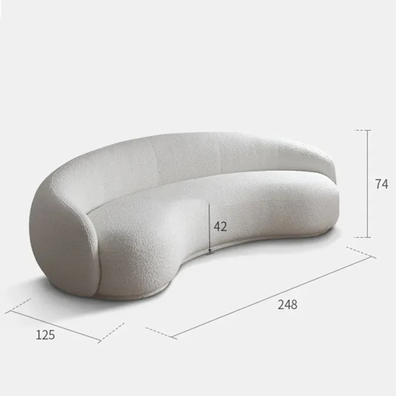 Round Teddy Sofa Lounge Nut Circle Curved Couch White Modern Sofas Chaise Lounge Nordic Style Canape Living Room Furniture