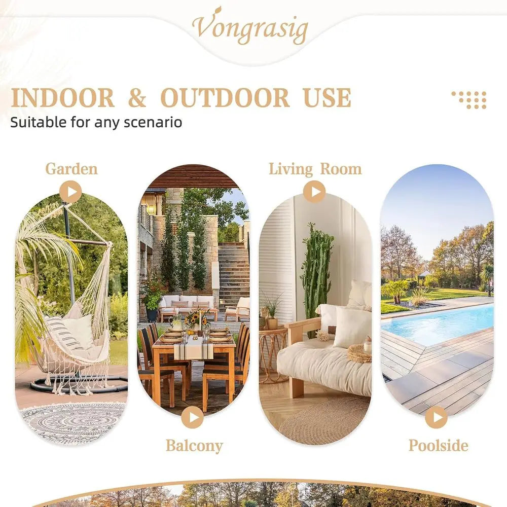 TIFICY Rattan Rocking Egg Chair with Cushion, Oversized Patio Lounge Rocker for Outdoor, Indoor, Balcony, Backyard, Garden, Beig